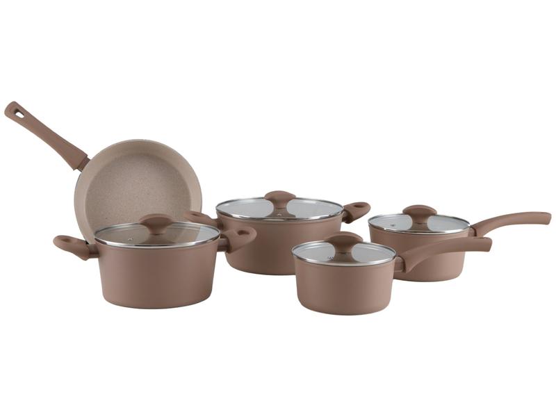 Oferta nicolleluz - Jogo de Panelas Brinox Mocha Mousse 5 Peças